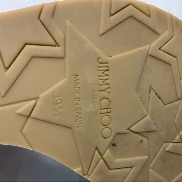 Jimmy Choo Amely 105 Slingback Sandals Denim Cork Wedges size 39.5 - Picture 13 of 13